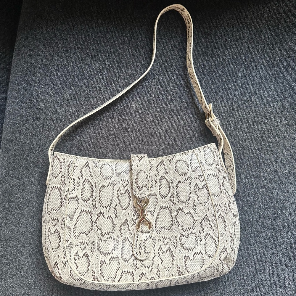Target Elegant Cream Snake Print Shoulder Bag